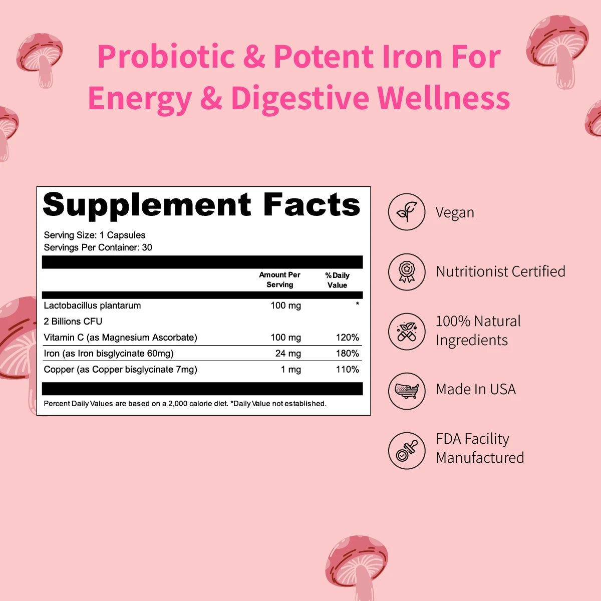 Nourished ProbIron - Probiotic + Potent Iron for Energy & Digestive Wellness - Nourished Natural Health