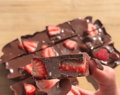 Decadent Almond Choc Strawberry Slice