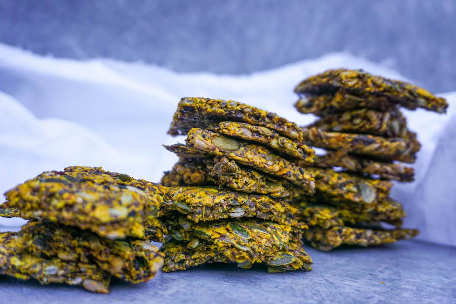 Supercharged Snacking: Turmeric Seed Crackers (Gf, Vg)