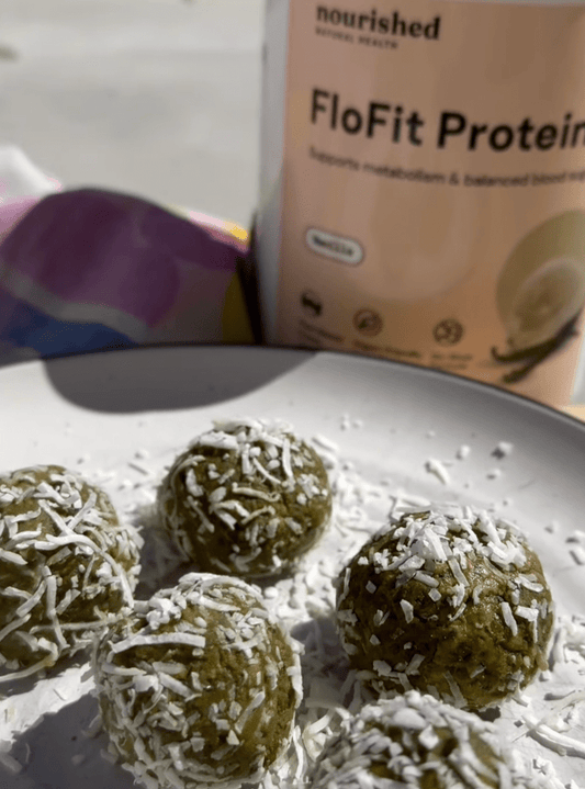 Vanilla Matcha Protein Balls - Nourished Natural Health