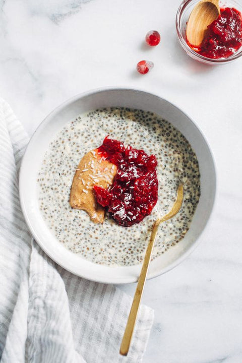 Warm Berry Chia Protein Porridge