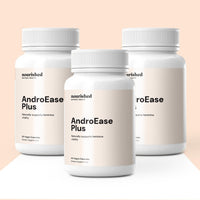 Multiple bottles of AndroEase Plus — trusted hormonal support supplement for women with PCOS