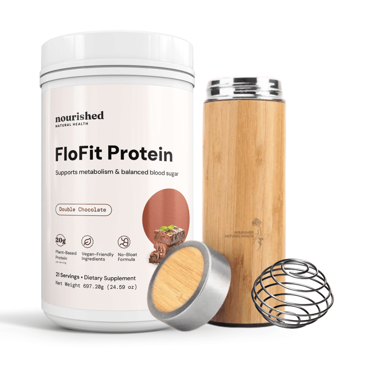 FloFit Protein - 30% Off First Order + Bamboo Shaker Bottle - Nourished Natural Health