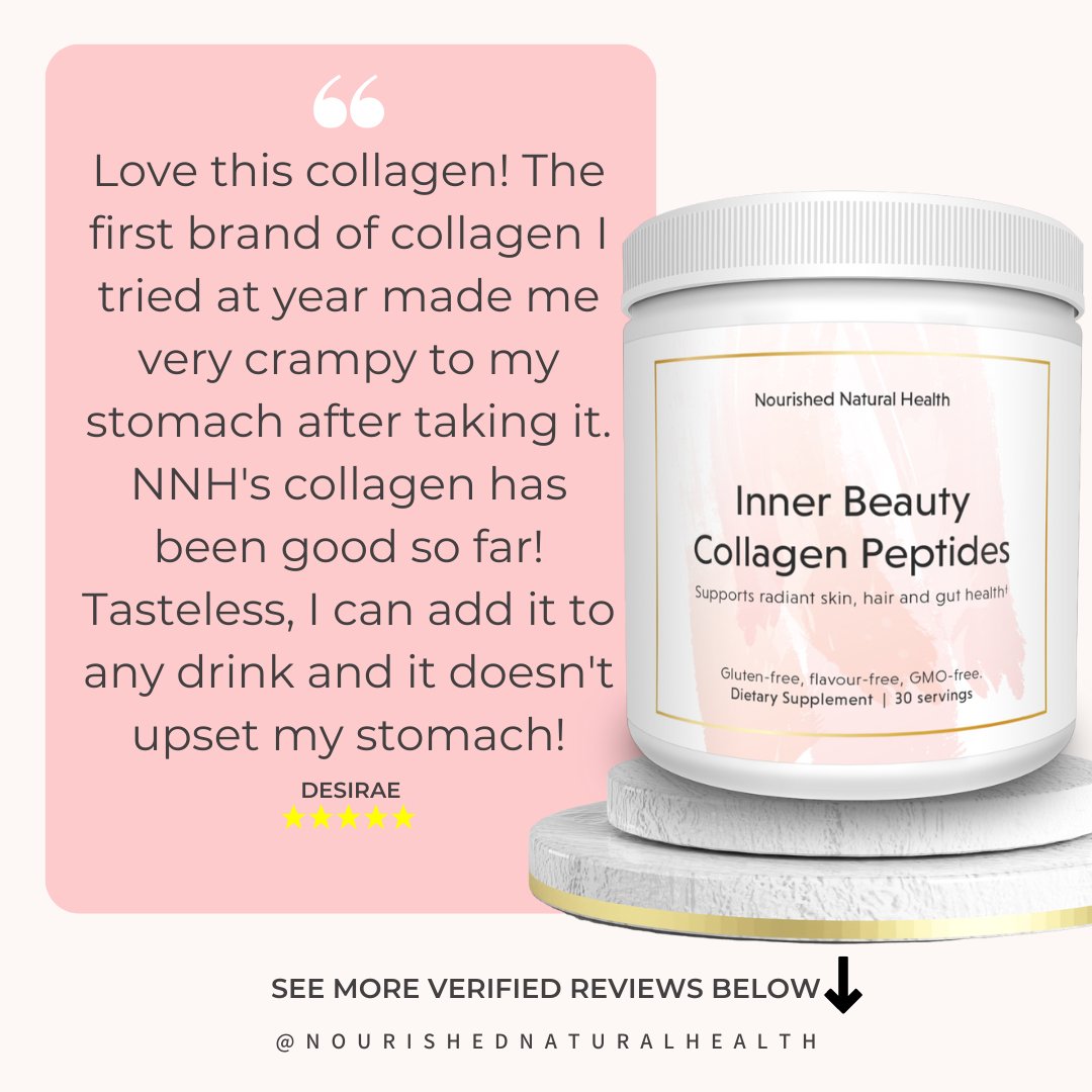 Nourished Inner Beauty Collagen Peptides - Grass Fed Bovine - Collagen Types I+II+III (Subscribe & Save Up To 35%) - Nourished Natural Health