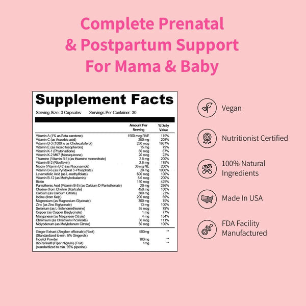 Nourished Mama Multi - Complete Perinatal & Prenatal Support For Mama & Baby - Nourished Natural Health